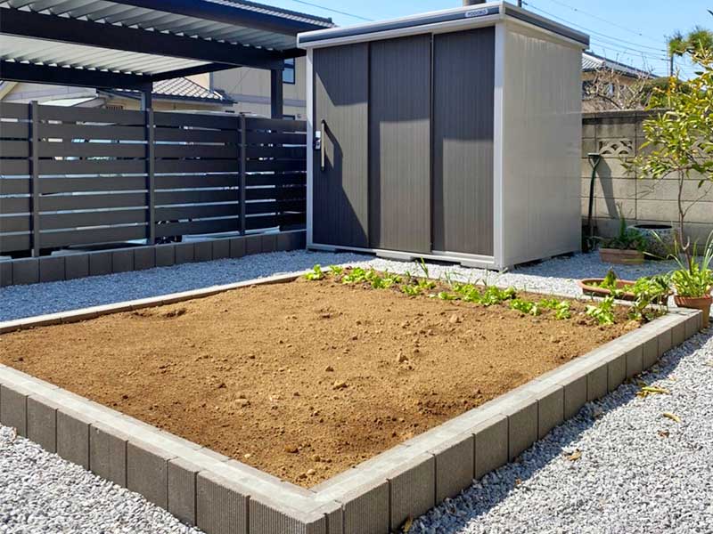 太田市家庭菜園用花壇施工例