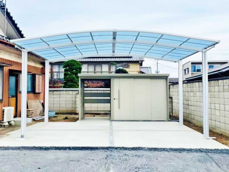 太田市カーポート２台用土間コン外構工事施工例