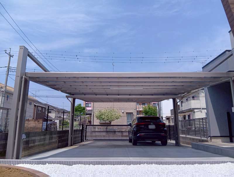 群馬館林市カーポート外構施工例