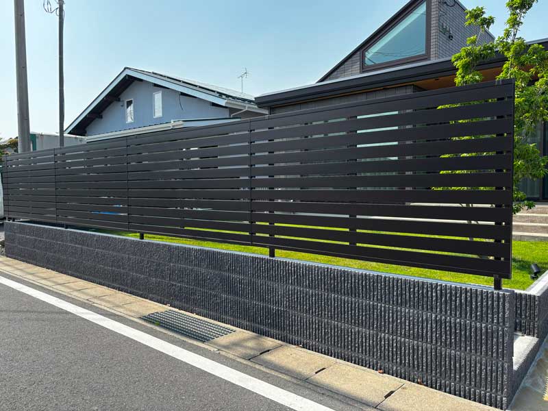 群馬フェンスブロックかっこいい施工例