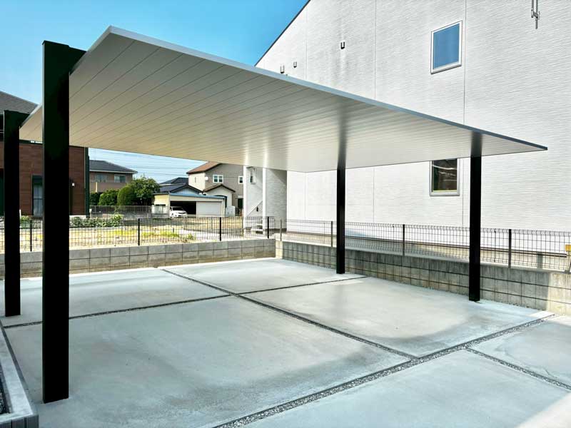 カーポートSCスタイリッシュデザイン外構施工例