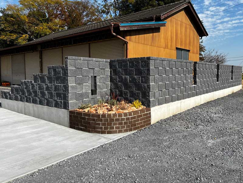 群馬外構ブロック花壇施工例