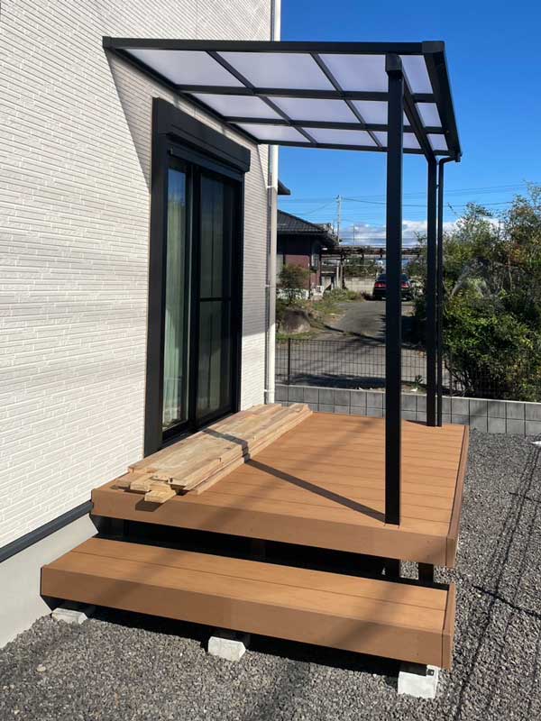 外構伊勢崎市ウッドデッキテラス施工例