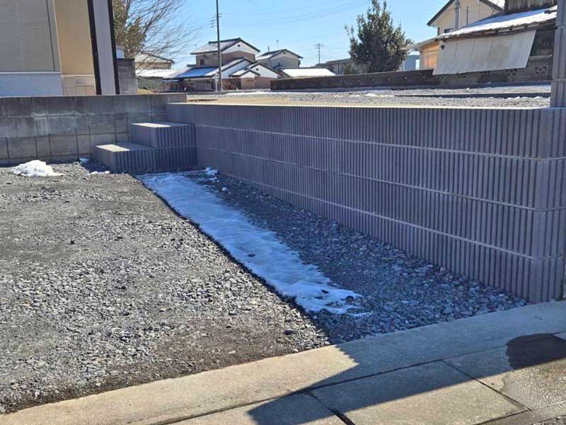 太田市外構ブロック階段工事