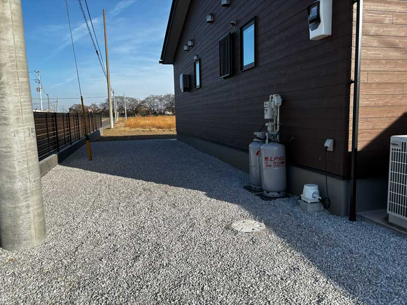 太田市外構工事施工例砂利敷き