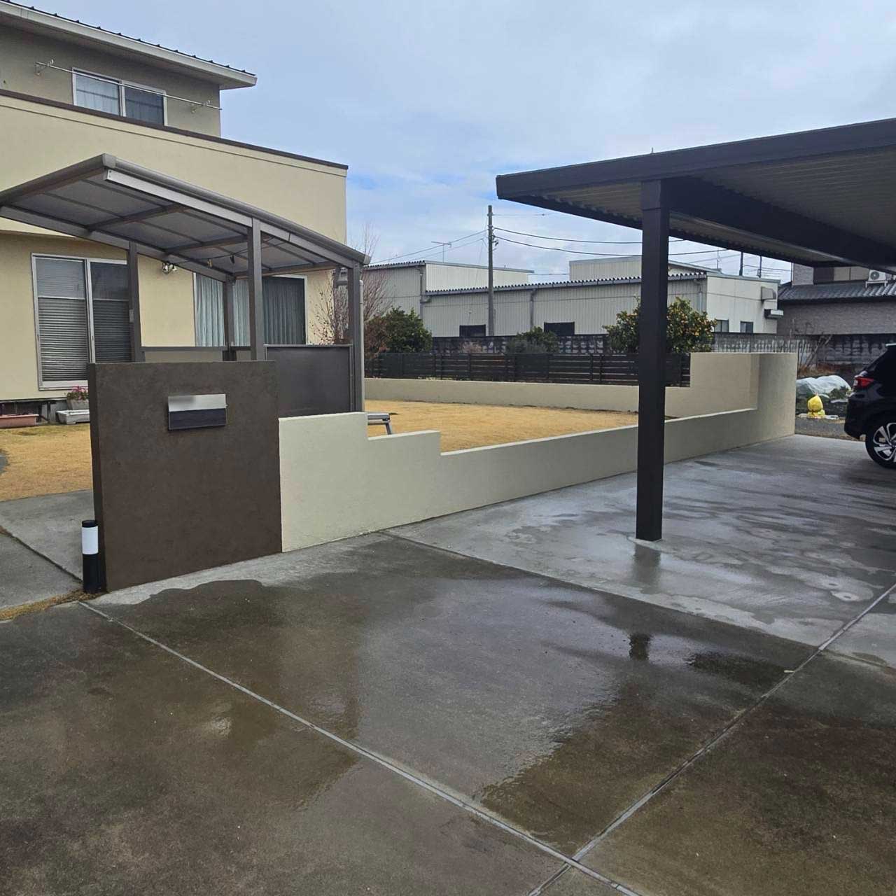 太田市外構工事門柱施工例