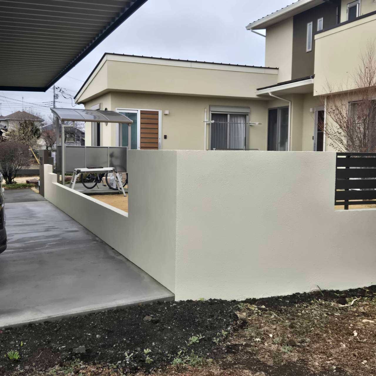 太田市外構塀ジョリパット仕上げ