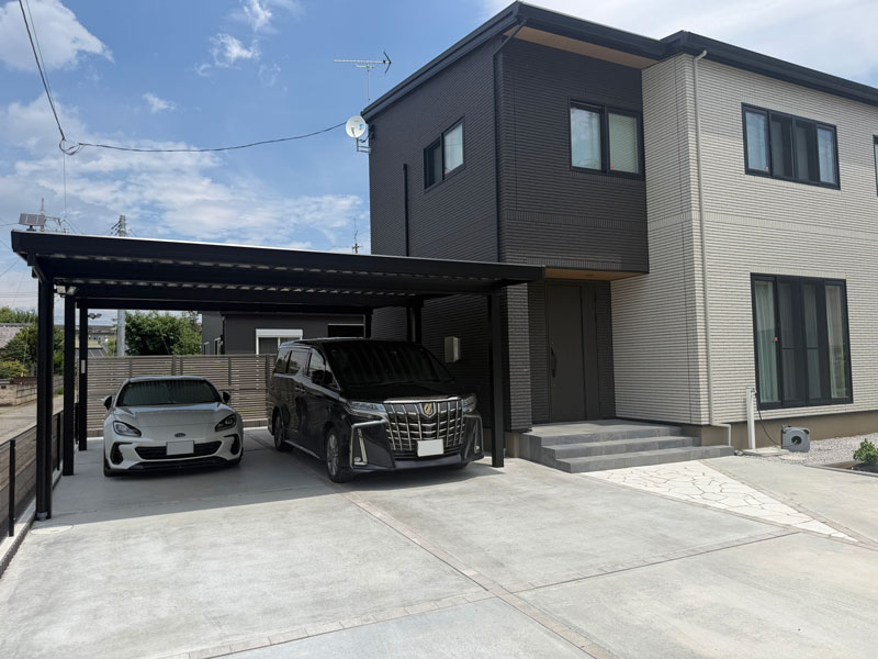 群馬太田市駐車場カーポート施工例