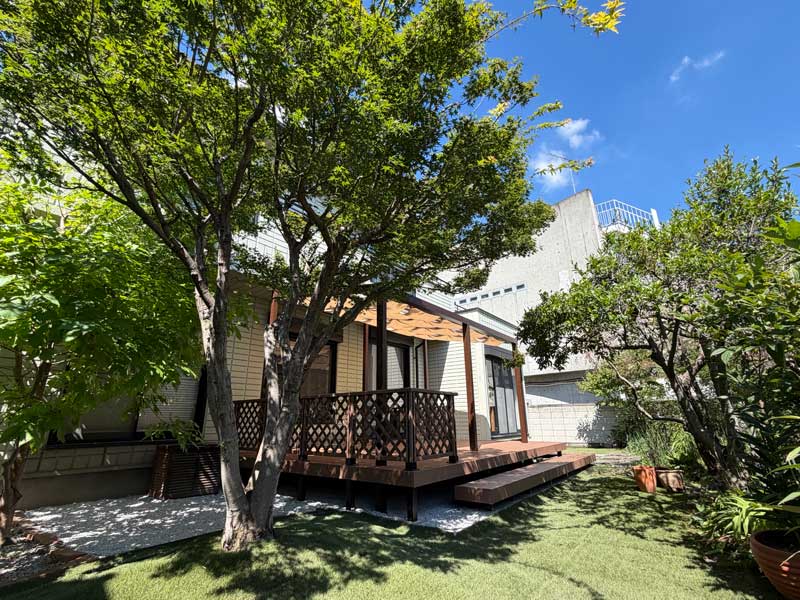 太田市外構テラス、ウッドデッキ施工例