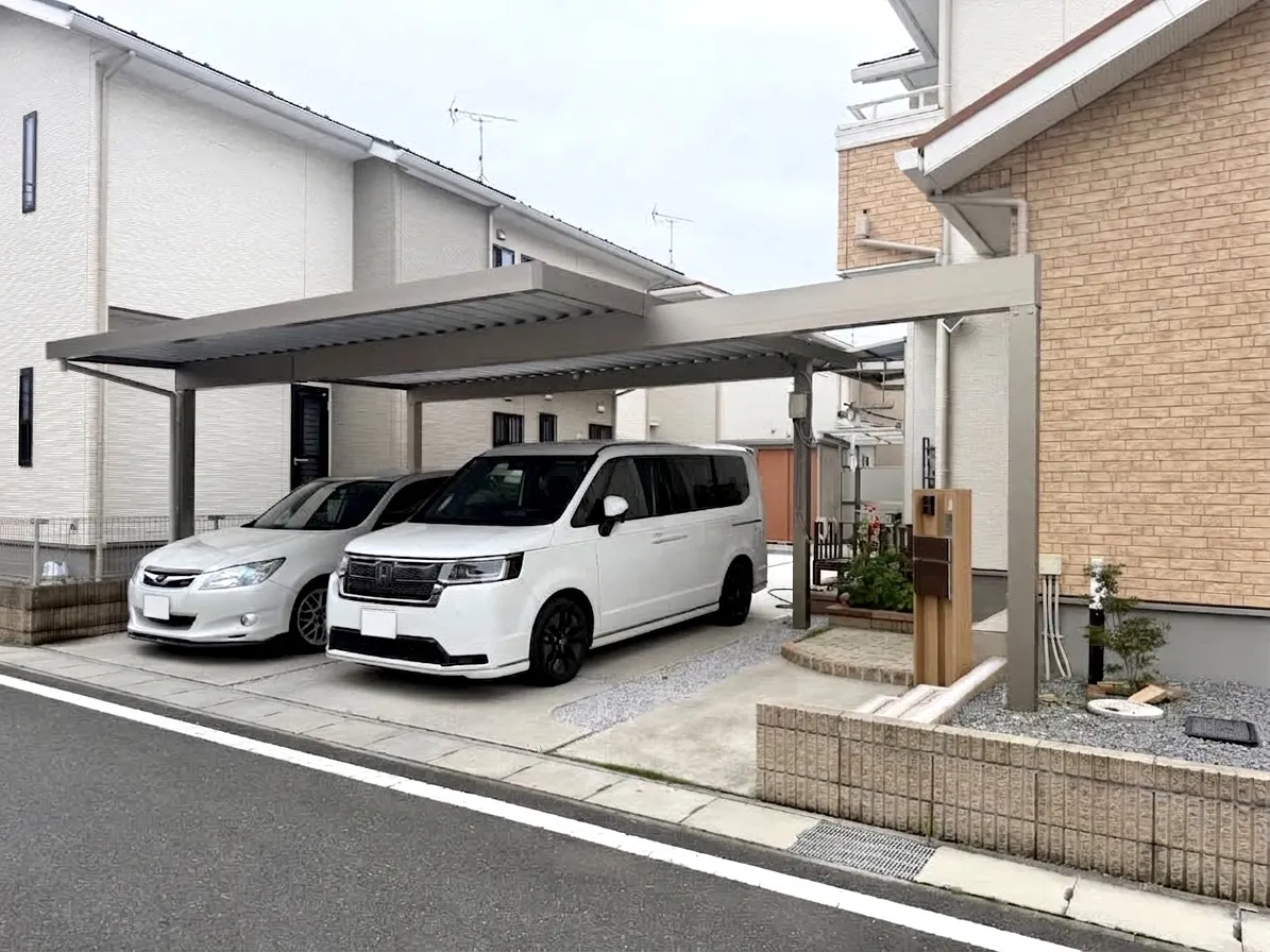 カーポートG1-R梁延長タイプ太田市外構工事