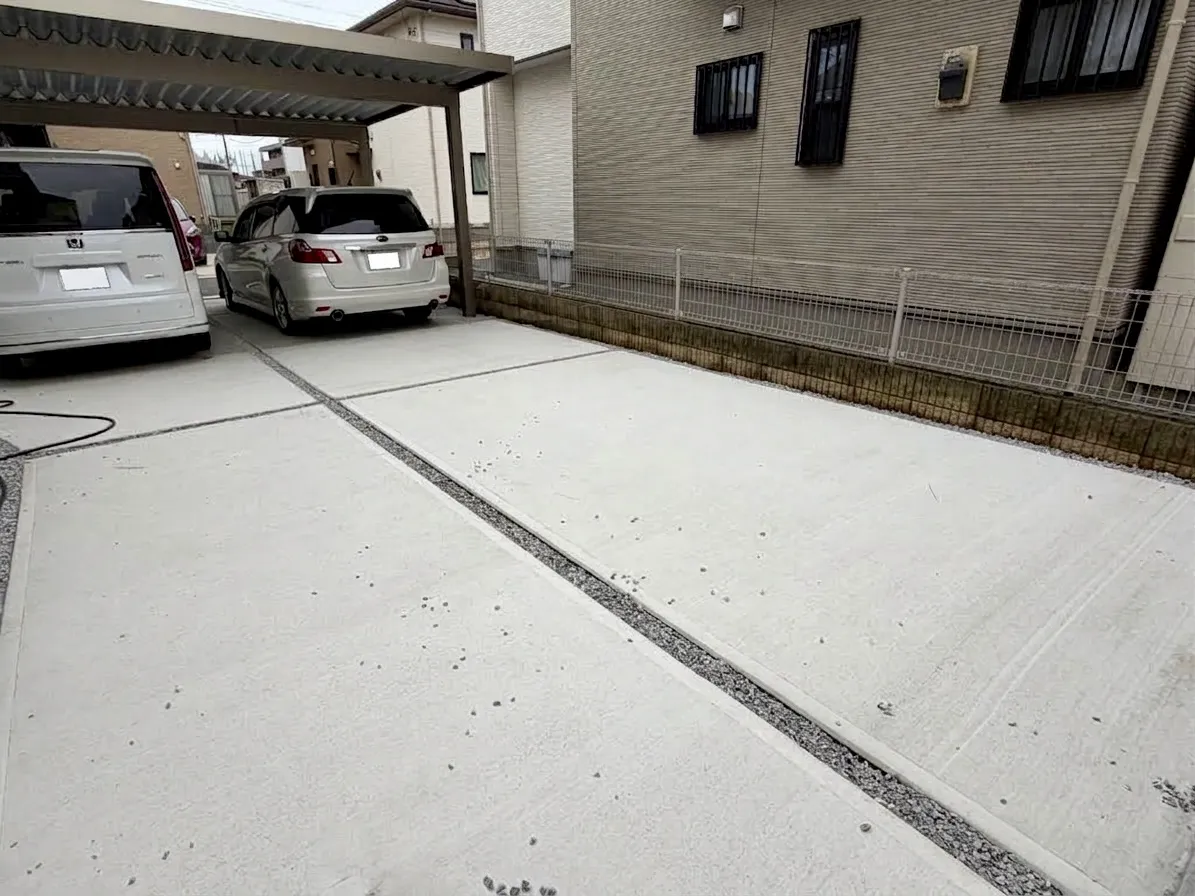 外構駐車場土間コン太田市施工例