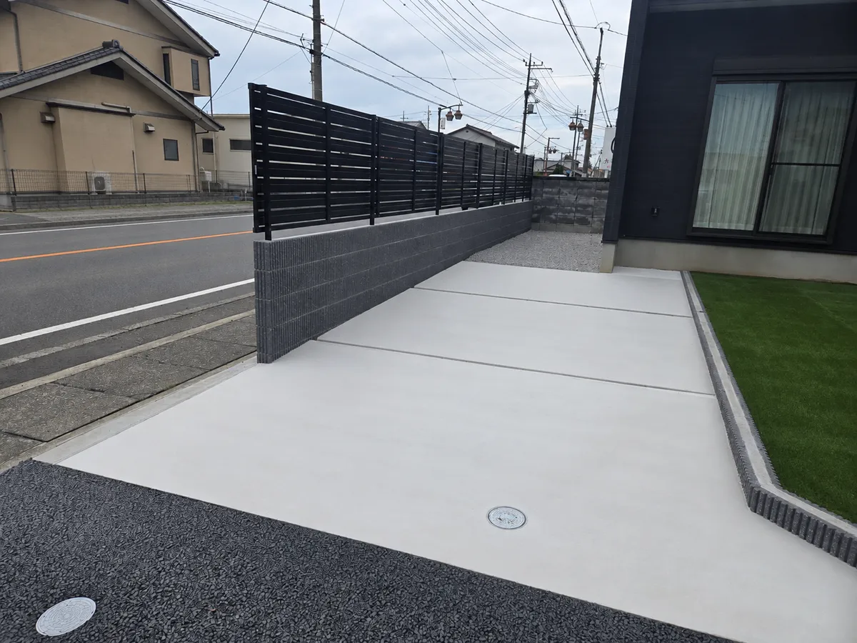 太田市外構フェンスブロック施工例